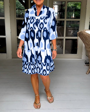 INGRID | PRINTED DRESS WITH 3/4 SLEEVES