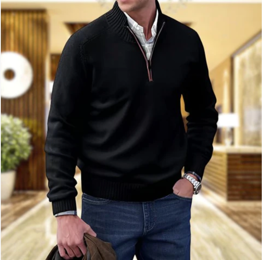 LUKE™ | ELEGANT CASHMERE SWEATER WITH ZIP